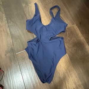 Navy Cutout One-Piece Swimsuit